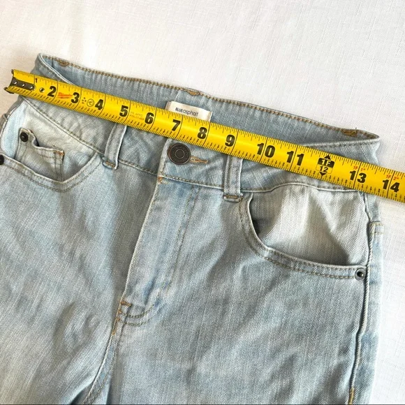 BLUE ASPHALT jeans lightly distressed denim 5/27 light wash denim blue jeans 5 - Picture 5 of 10